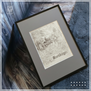 Grafika Cisza na zamku - akwaforta Miłosza Dobkowskiego