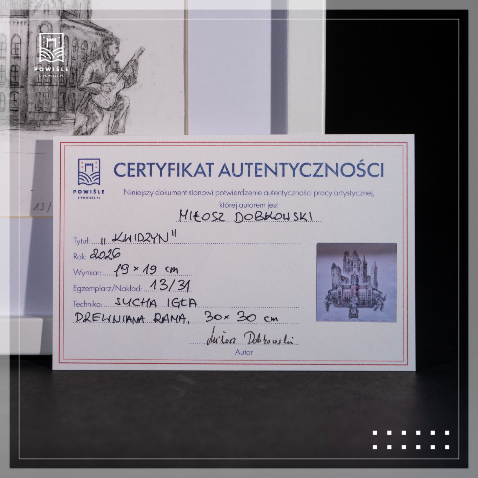 Kwidzyn - akwaforta Miłosza Dobkowskiego - obrazek 4