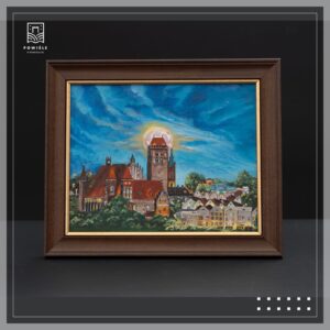 Obraz „Kwidzyn o zmierzchu” Ryszarda Adamowskiego