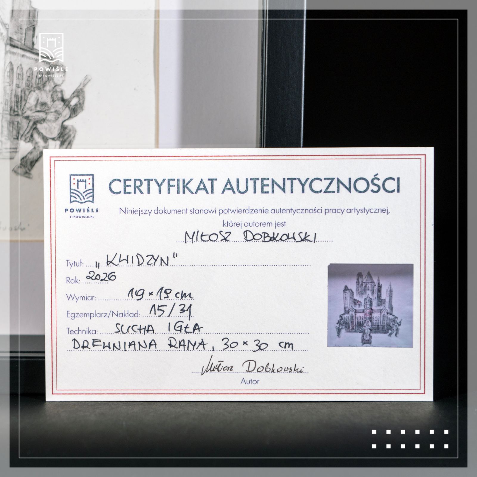 Kwidzyn - akwaforta Miłosza Dobkowskiego - obrazek 6